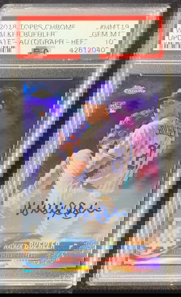 2018 Topps Chrome Walker Buehler Autographed Refractor PSA 10