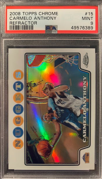 2008 Topps Chrome Refractor Carmelo Anthony PSA 9 Mint