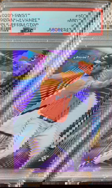 2020 Topps Finest Yordan Alvarez Purple Refractor Rookie RC /250 Mint PSA 9