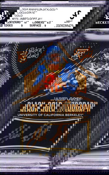 2016 Panini Black Gold Collegiate Gold Jared Goff ROOKIE AUTO /25 #101 - BGS 9