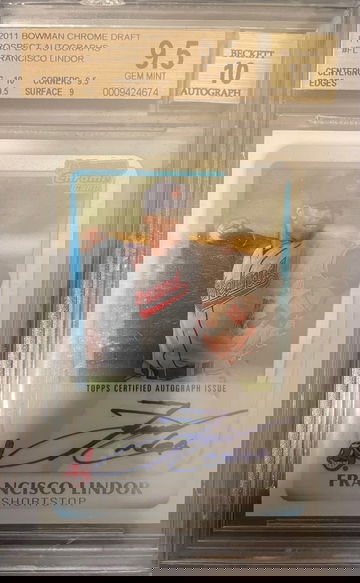 2011 Francisco Lindor Bowman Chrome Prospect Rookie Auto RC