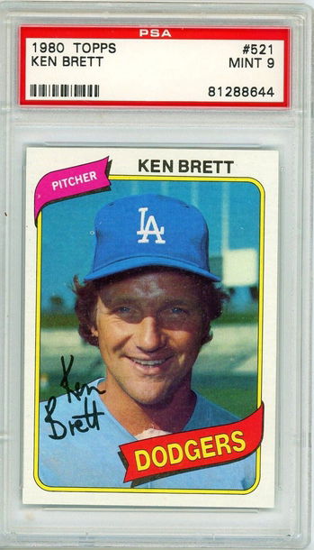 1980 Topps Ken Brett #521 PSA 9 P1305