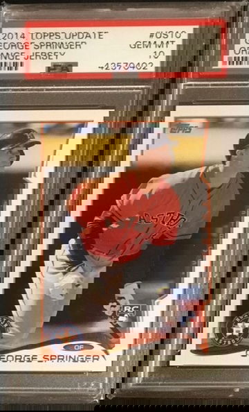 2014 Topps Update - GEORGE SPRINGER - Orange Jersey - Rookie - PSA 10