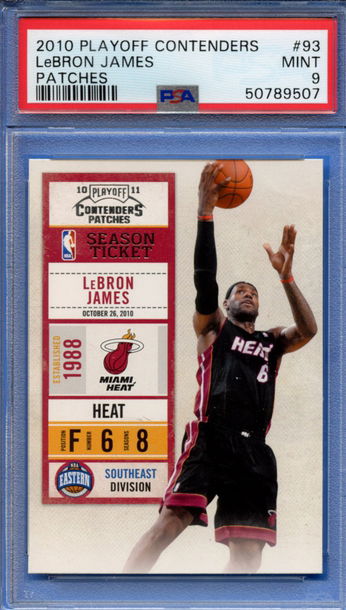 2010 Playoff Contenders Patches Lebron James #93 PSA 9 MINT