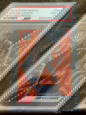 2019 Mosaic Zion Williamson Orange Reactive PSA 9