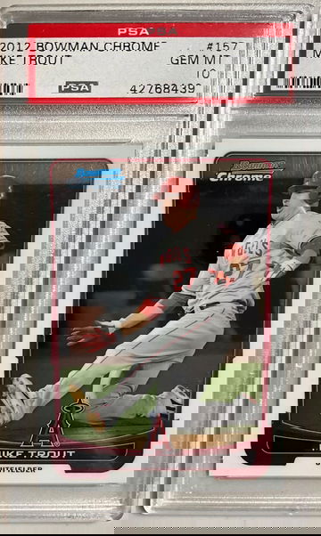 2012 BOWMAN CHROME #157 MIKE TROUT GEM MINT 10
