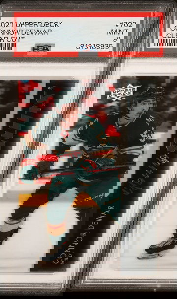 2021 Upper Deck Clear Cut Connor Dewar #702 PSA 9