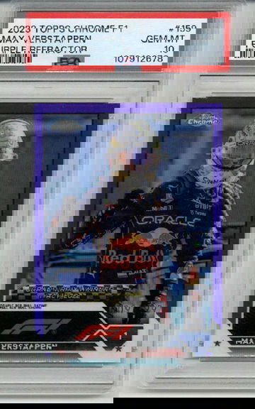 2023 TOPPS CHROME F1 PURPLE REFRACTOR #159 MAX VERSTAPPEN /399 PSA 10 LOW POP
