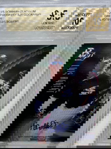 Luis Robert 2018 Bowman Platinum Top Prospects Green Auto /99 BGS 9.5 POP 4