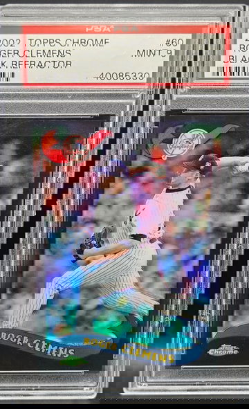 2002 Topps Chrome Roger Clemens Black Refractor /50 PSA 9