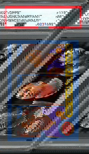 2002 Topps #179 Shaquille O'Neal Duncan Kobe Bryant Iverson Pierce McGrady PSA 7