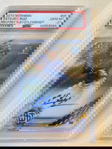 ESTEURY RUIZ AUTO PSA 10!!! RARE! 2019 Bowman 1ST!
