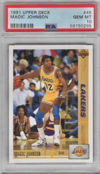 1991 Upper Deck Magic Johnson card #45. PSA 10 GEM