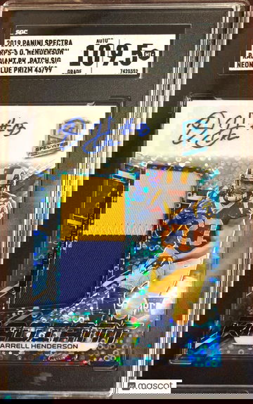 2019 Spectra DARRELL HENDERSON Neon Blue Prizm RPA RC AUTO /99 SGC 9.5/10 POP 1
