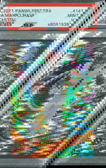 Ja'Marr Chase 2021 Panini Spectra Celestial Prizm 94/99 RC Rookie PSA 9 Mint SP