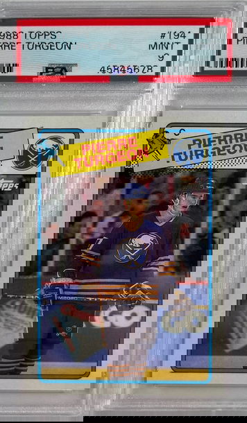 1988 Topps Pierre Turgeon Rookie Card PSA 9 Mint