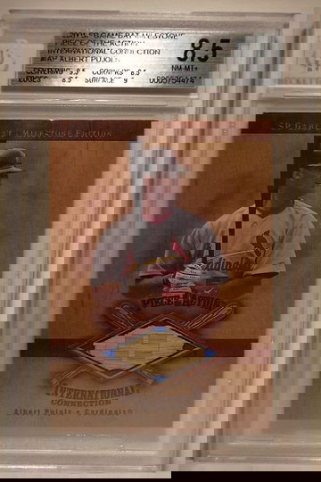 2001 SP Game Bat Milestone International #IAP Albert Pujols BGS 8.5 NM-MT+ #198 Albert Pujols (ROOKIE) BGS 8.5 NM-MT+