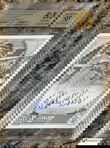 DYLAN CARLSON 2021 Topps Gypsy Queen RC Image Variation B&W Auto BGS 9.5/10 #/50