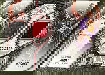 SP Game Used Combo Materials Lebron James Karl Malon /499