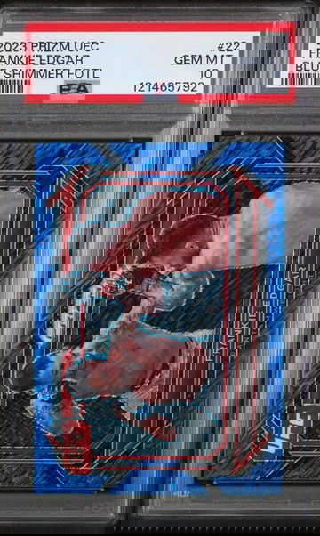 2023 Panini Prizm UFC Blue Shimmer FOTL Frankie Edgar #22 /10 PSA 10