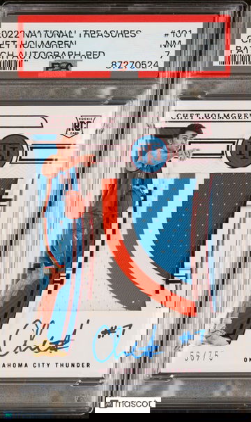 2022 National Treasures Chet Holmgren #101 PSA 7 RPA Rookie Auto Patch #/75