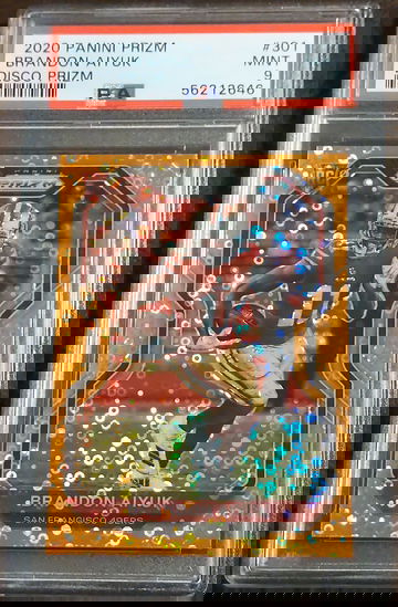 2020 Prizm, Disco Prizm, #301, Brandon Aiyuk, Rookie, PSA 9