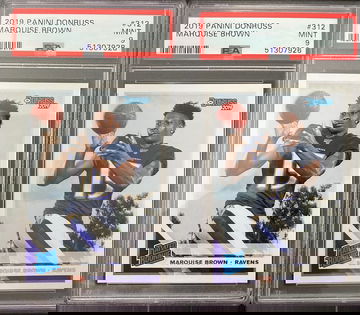 2 card lot 2019 donruss marquise brown psa 9 