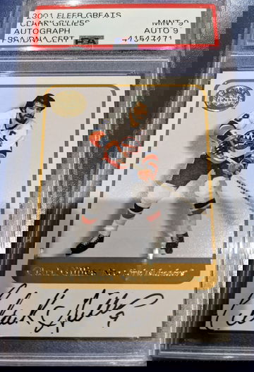 2001 Fleer Great Clark Gillies Autograph PSA 9