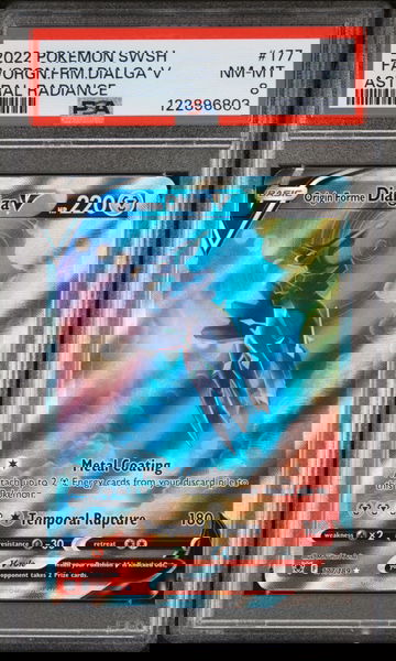 2022 Pokemon Astral Radiance Full Art Origin Forme Dialga V #177 PSA 8