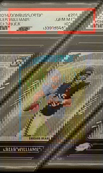 2024 Donruss Optic Caleb Williams Purple Shock PSA 10 Card No. 201