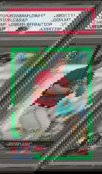 2018 Bowman Chrome Draft Triston Casas Green Refractor PSA 10 Gem Mint