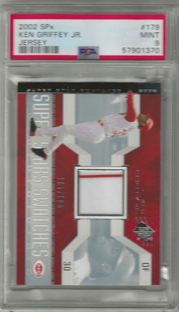 2002 SPx Jersey Ken Griffey Jr #179 /800 *PSA 9* Cincinnati Reds Pop 2 None Higher