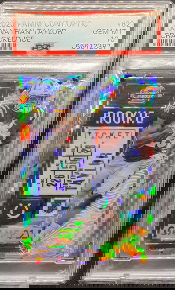 2020 Contenders Optic - #82 Jonathan Taylor Cracked Ice Rookie Ticket /22 PSA 10