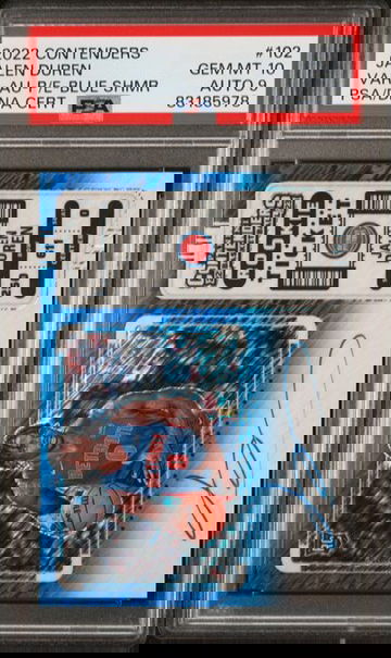 2022 Panini Contenders Jalen Duren Blue Shimmer Rookie Ticket RC PSA 10 Auto 9