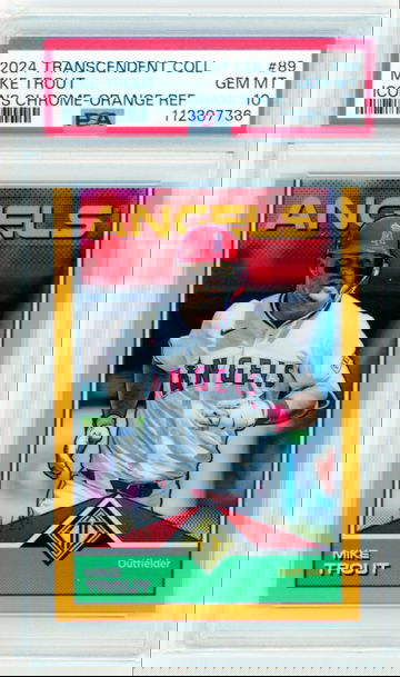 2024 Transcendent Collection #89 Mike Trout Icons Chrome-Orange Refractor PSA 10 GEM MINT!