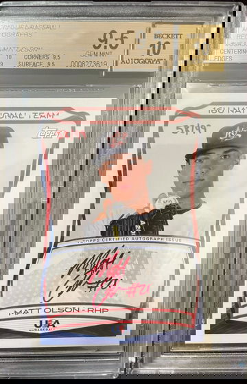 Matt Olson 2010 Topps USA Baseball Red 58/99 Auto BGS9.5/10 (Ship from Taiwan)