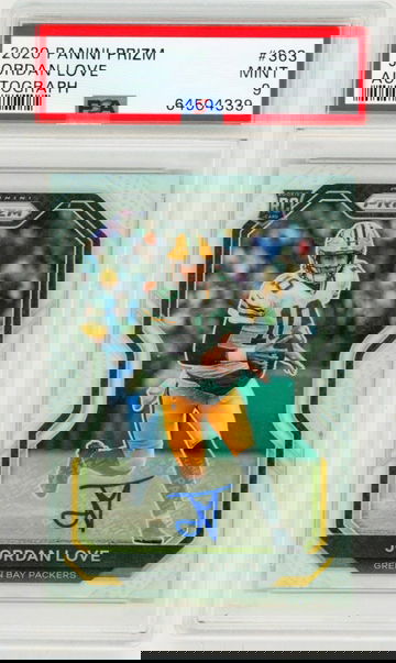 Jordan Love 2020 Panini Prizm Silver Rookie Card RC Autograph PSA 9