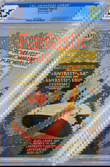 Fantastic Four #3 (1962) CGC 3.5 -- O/w to white; 1st costumes and headquarters