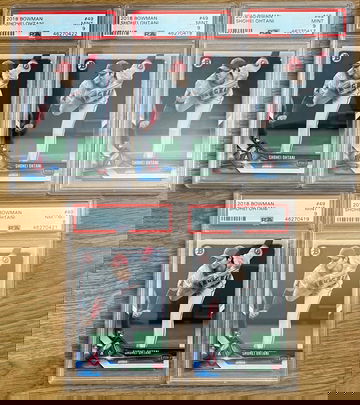 2018 Bowman Shohei Ohtani Rookie PSA 8 & 9 5 card lot 4-9s 1-8