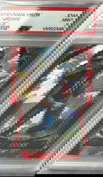 AJ Brown 2019 Panini Prizm Red Ice Rookie #344 - PSA 9