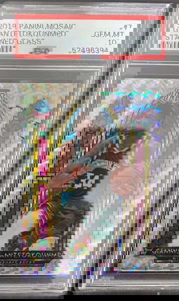 2019-20 PSA 10 Panini Mosaic Giannis Antetokounmpo Stained Glass Prizm SP #7