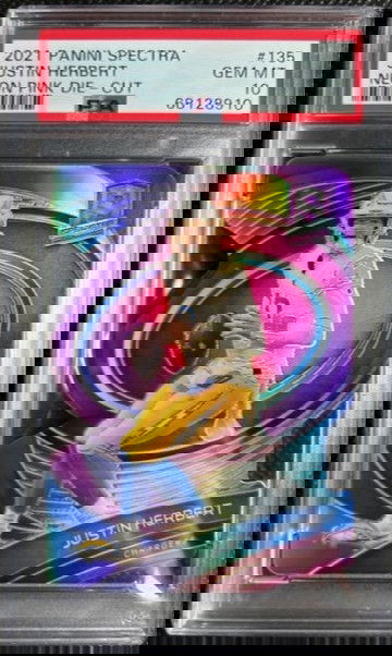 2021 Panini Spectra #135 Pink Prizm Die-Cut /20 Justin Herbert PSA 10 Gem Mint  Pop 1