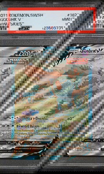 2021 Pokemon Sword and Shield Evolving Skies Golurk V #182 PSA 9