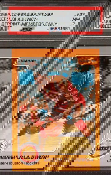 1996 Topps Stars Members Only RC Reprint Akeem Olajuwon 33 PSA 7