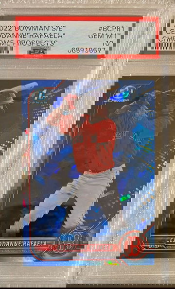 2022 Bowman Chrome Sapphire Ceddanne Rafaela 1st Bowman PSA 10