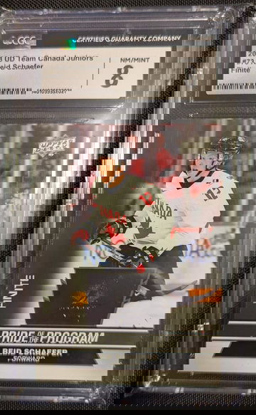 2023 UD Team Canada Juniors Reid Schaefer Finite CGC 8 #73