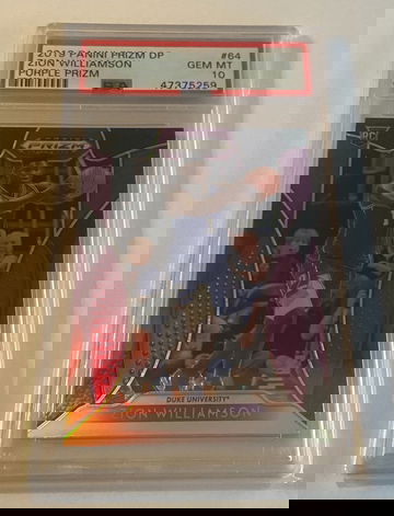2019 Panini Prizm Zion Williamson Draft Picks Purple Prizm PSA 10