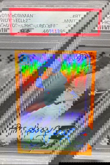 Rowdy Tellez bowman chrome orange Refractor auto