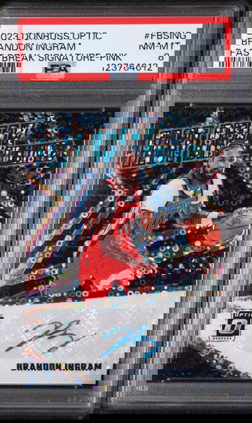 2023 Panini Donruss Optic Fast Break Signatures Fast Break Signature-Pink Brandon Ingram #FBSING PSA 8