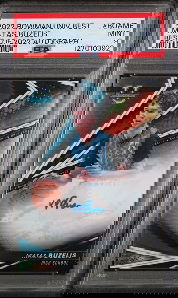 2022 Bowman's Best University Best of '22 Autograph Matas Buzelis #BOAMB PSA 9